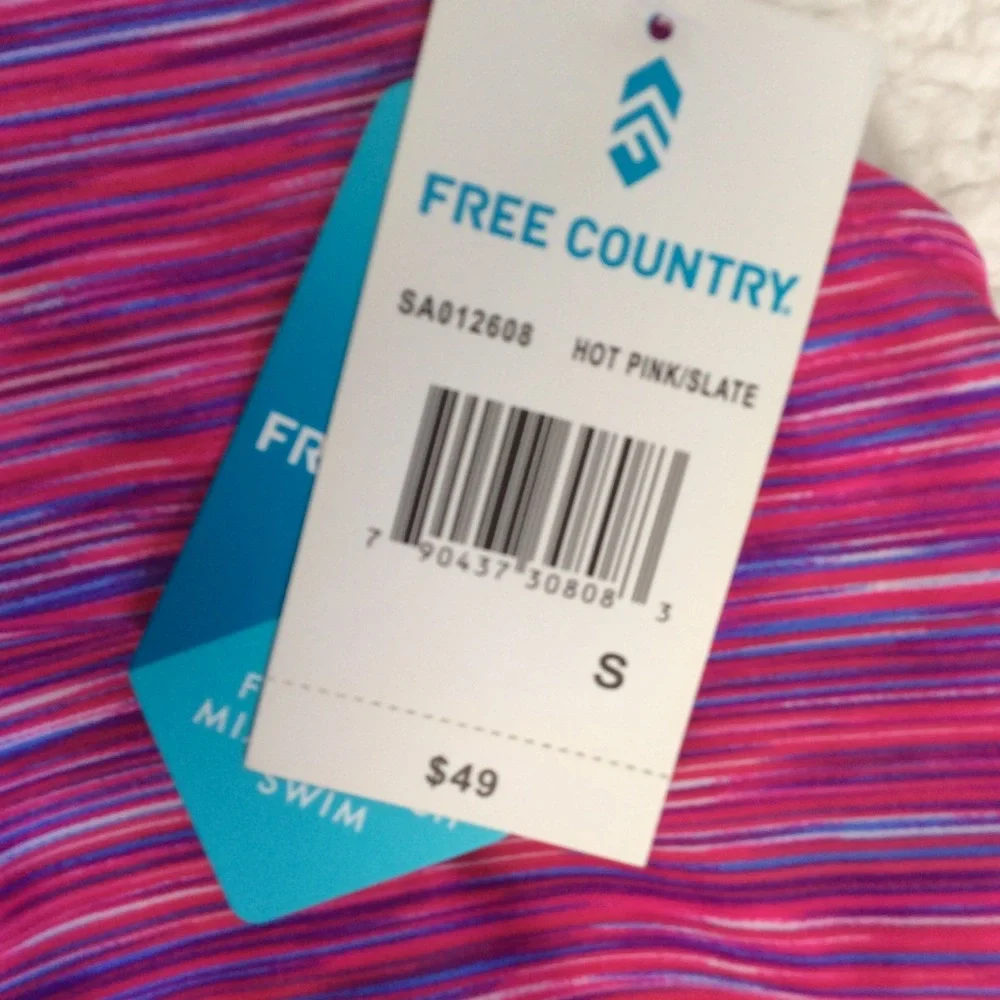 NWT Free Country Striped Swim Tankini Top